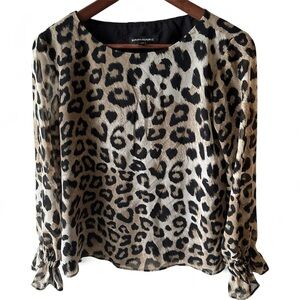 Banana Republic Women’s Leopard Print Blouse - fully lined XS NEW YEAR SALE!!